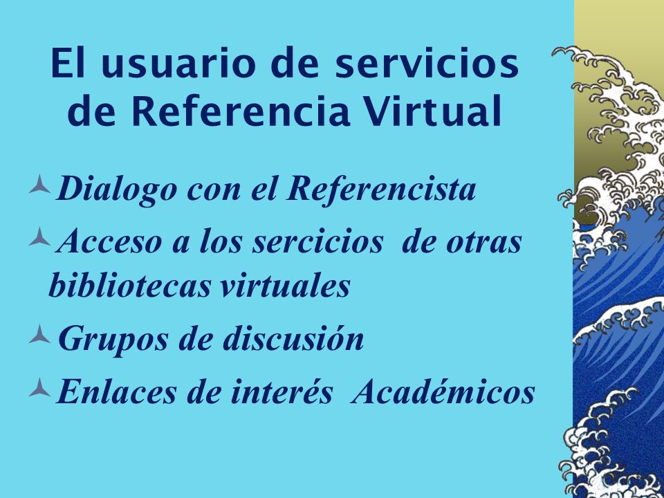 El usuario de servicios de Referencia Virtual