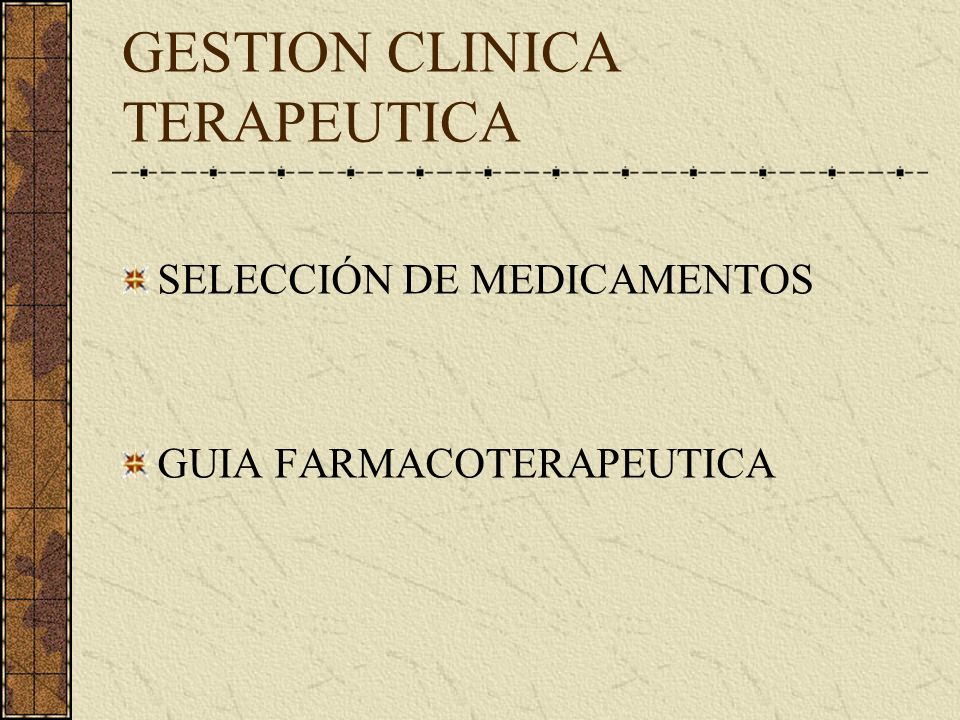 GESTION CLINICA TERAPEUTICA