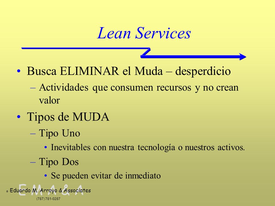 Lean Services Busca ELIMINAR el Muda – desperdicio Tipos de MUDA
