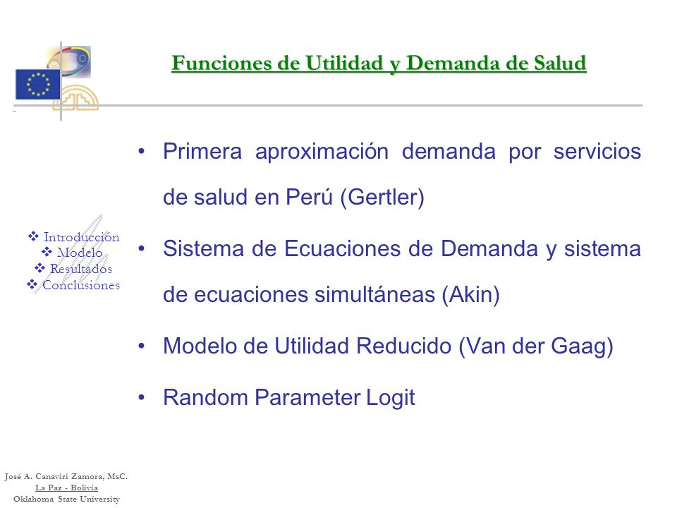 Funciones de Utilidad y Demanda de Salud