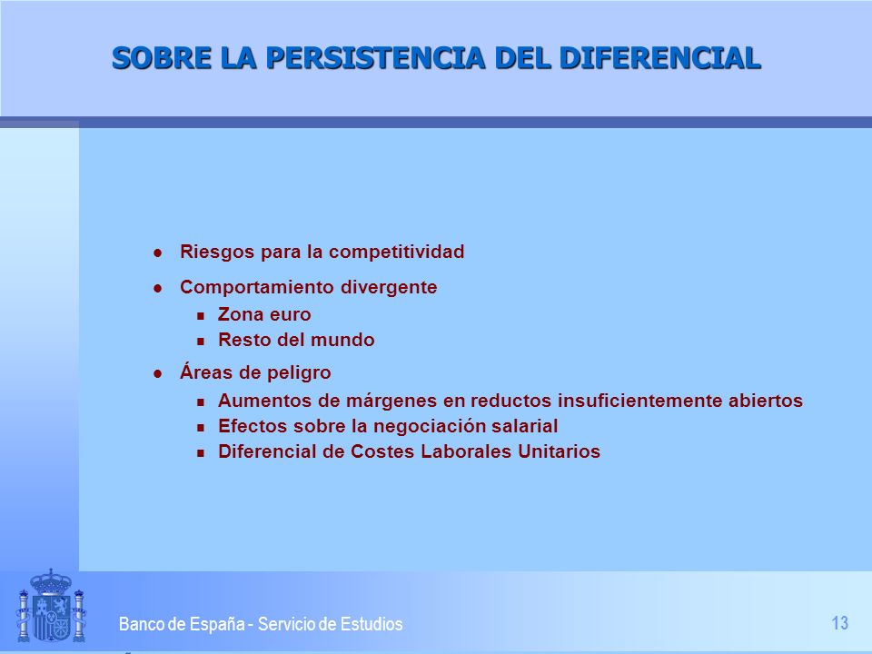 ÍNDICES DE COMPETITIVIDAD DE LA ECONOMÍA ESPAÑOLA (medidos por precios de consumo)