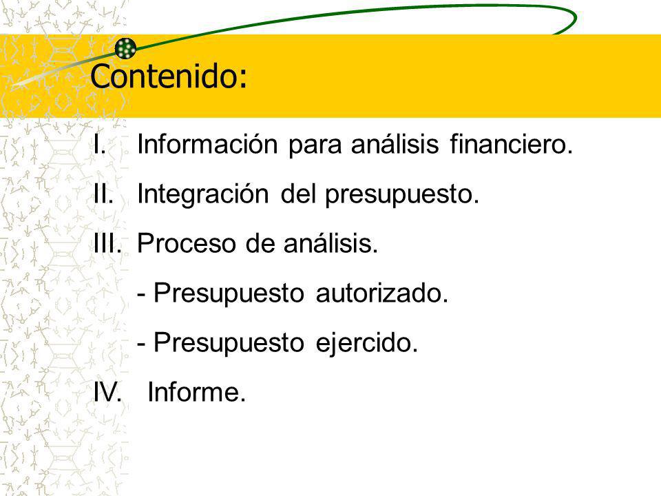 Contenido: Información para análisis financiero.