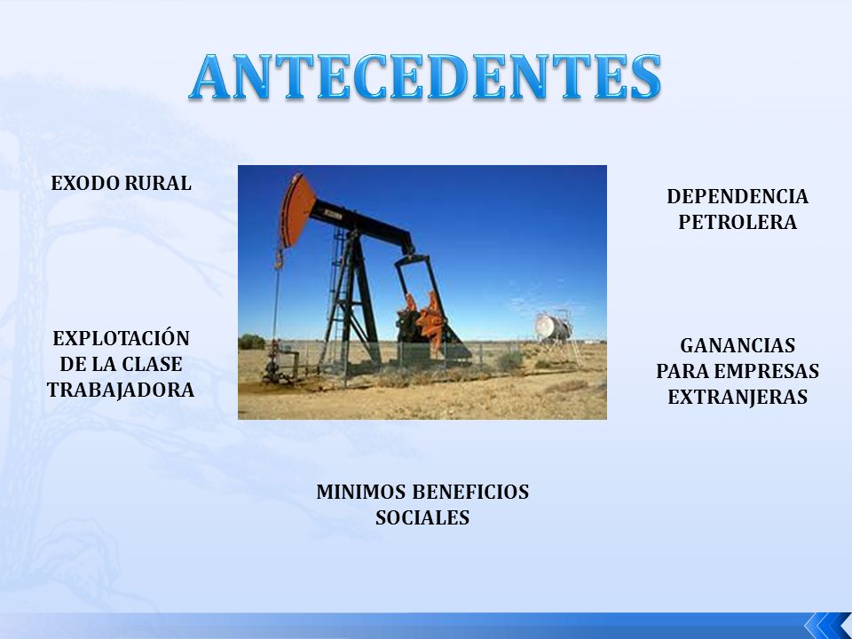 ANTECEDENTES EXODO RURAL DEPENDENCIA PETROLERA