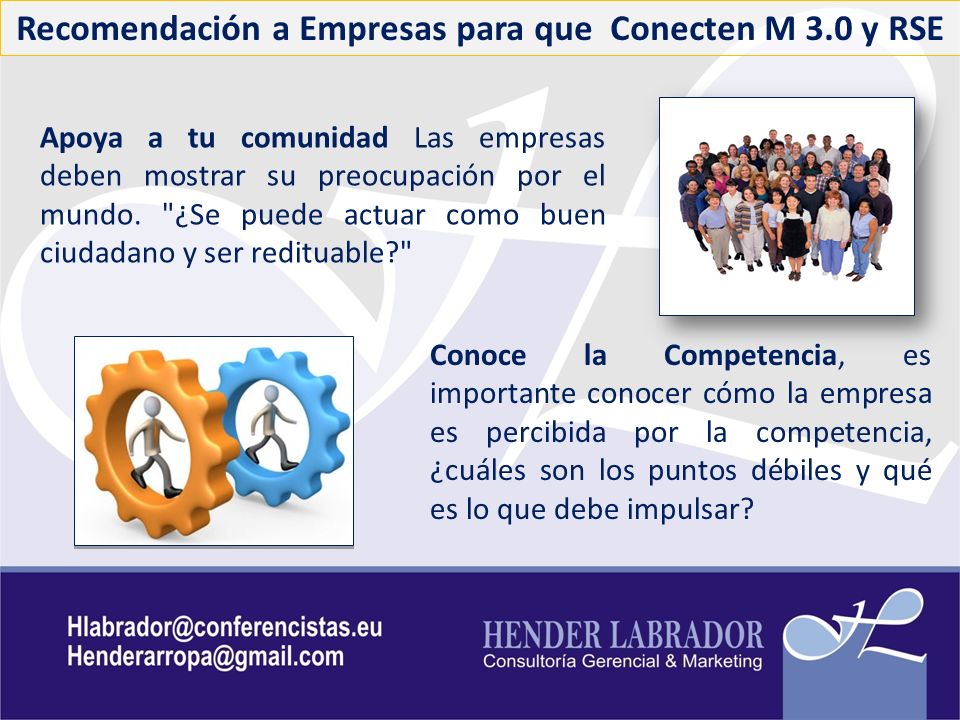 Recomendación a Empresas para que Conecten M 3.0 y RSE