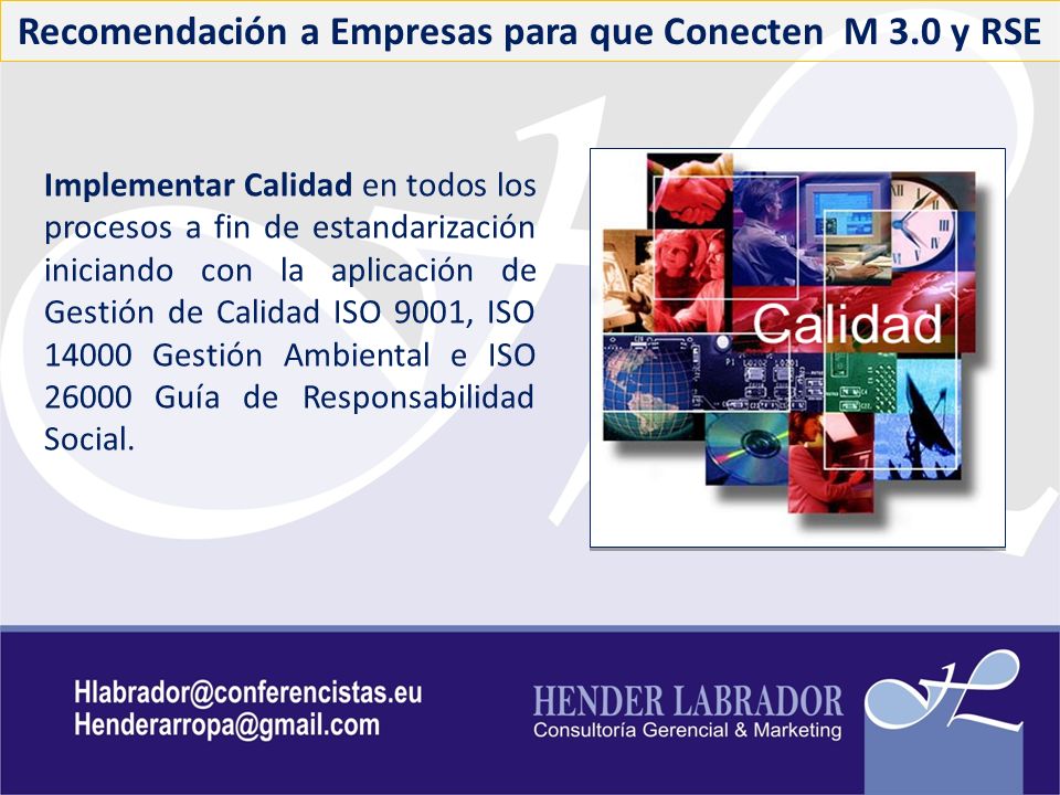 Recomendación a Empresas para que Conecten M 3.0 y RSE