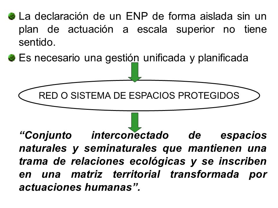 RED O SISTEMA DE ESPACIOS PROTEGIDOS
