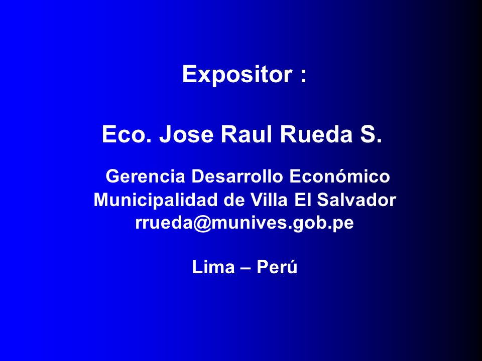 Gerencia Desarrollo Económico Municipalidad de Villa El Salvador