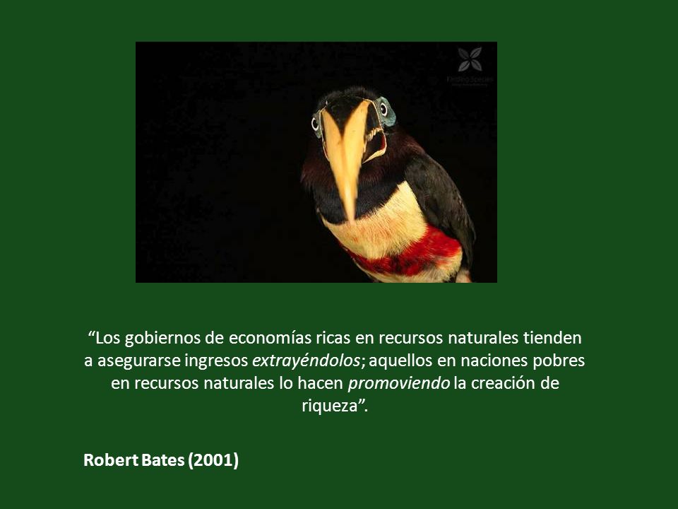 Los gobiernos de economías ricas en recursos naturales tienden a asegurarse ingresos extrayéndolos; aquellos en naciones pobres en recursos naturales lo hacen promoviendo la creación de riqueza .