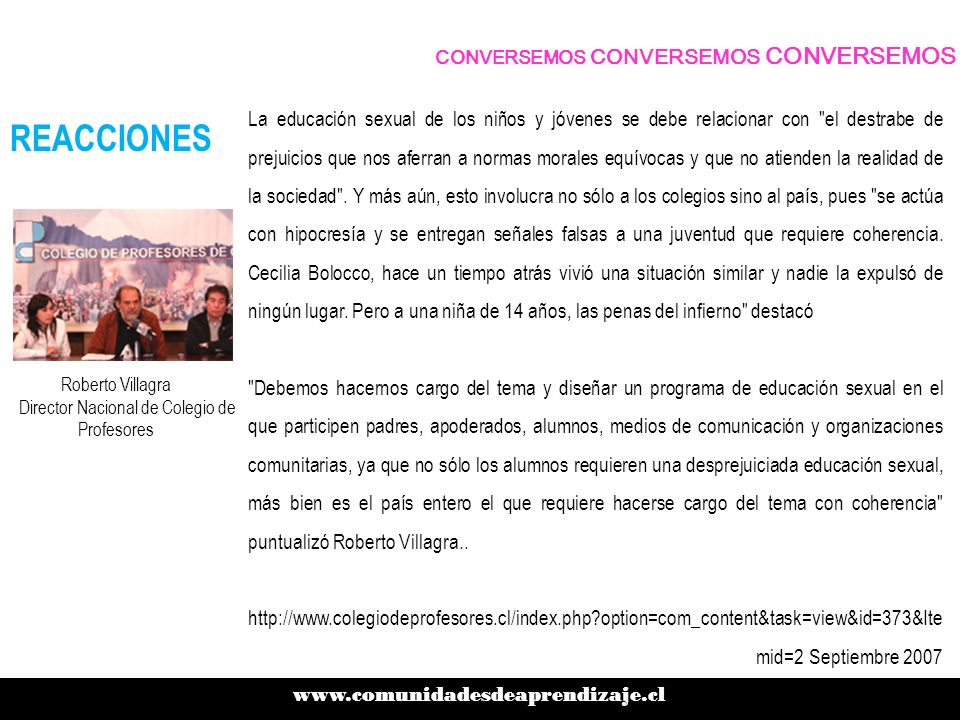 Roberto Villagra Director Nacional de Colegio de Profesores
