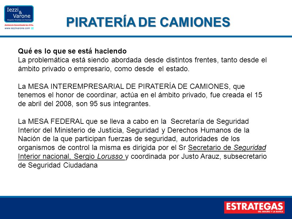 PIRATERÍA DE CAMIONES Qué es lo que se está haciendo