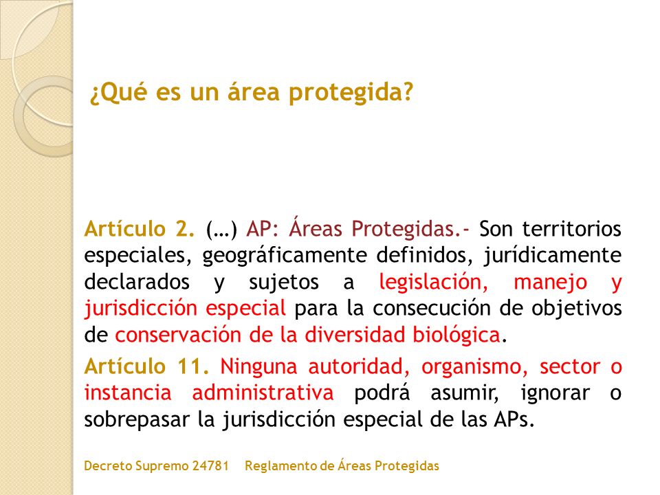 ¿Qué es un área protegida