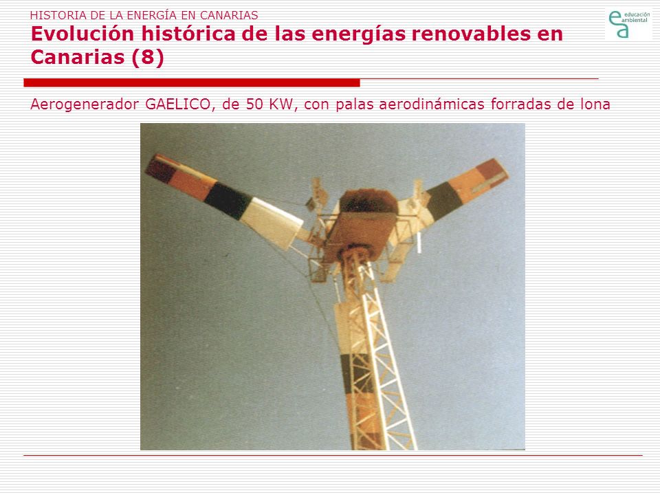 HISTORIA DE LA ENERGÍA EN CANARIAS Evolución histórica de las energías renovables en Canarias (8)