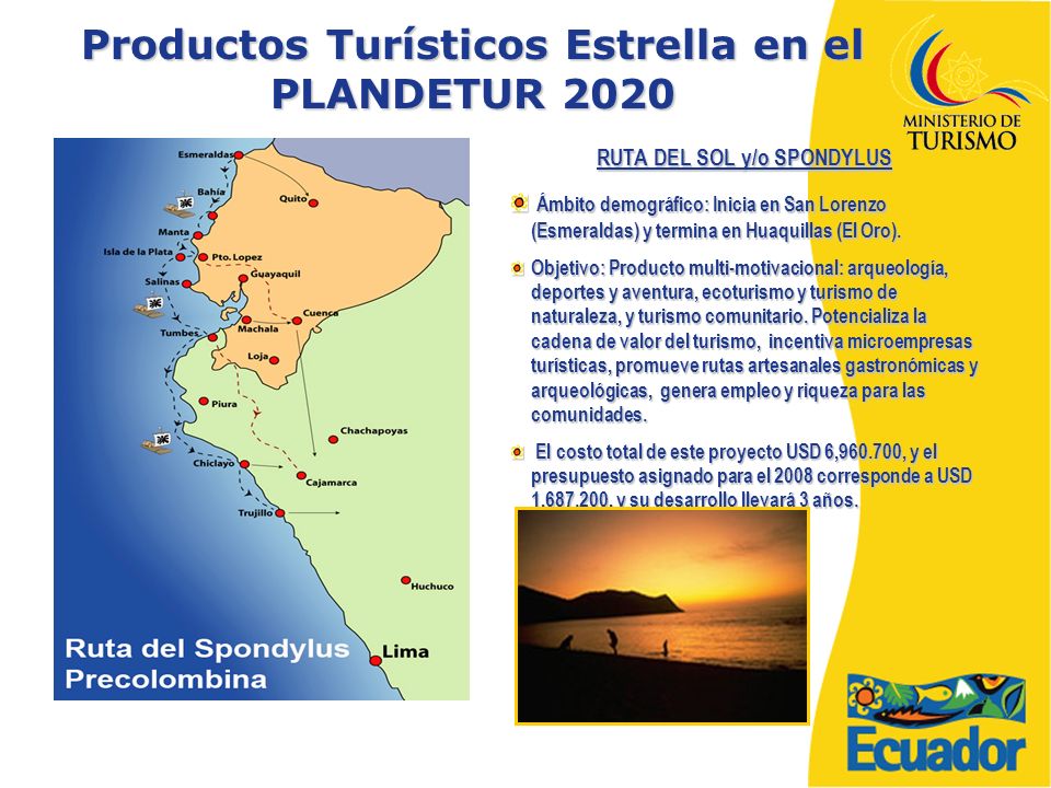Productos Turísticos Estrella en el PLANDETUR 2020