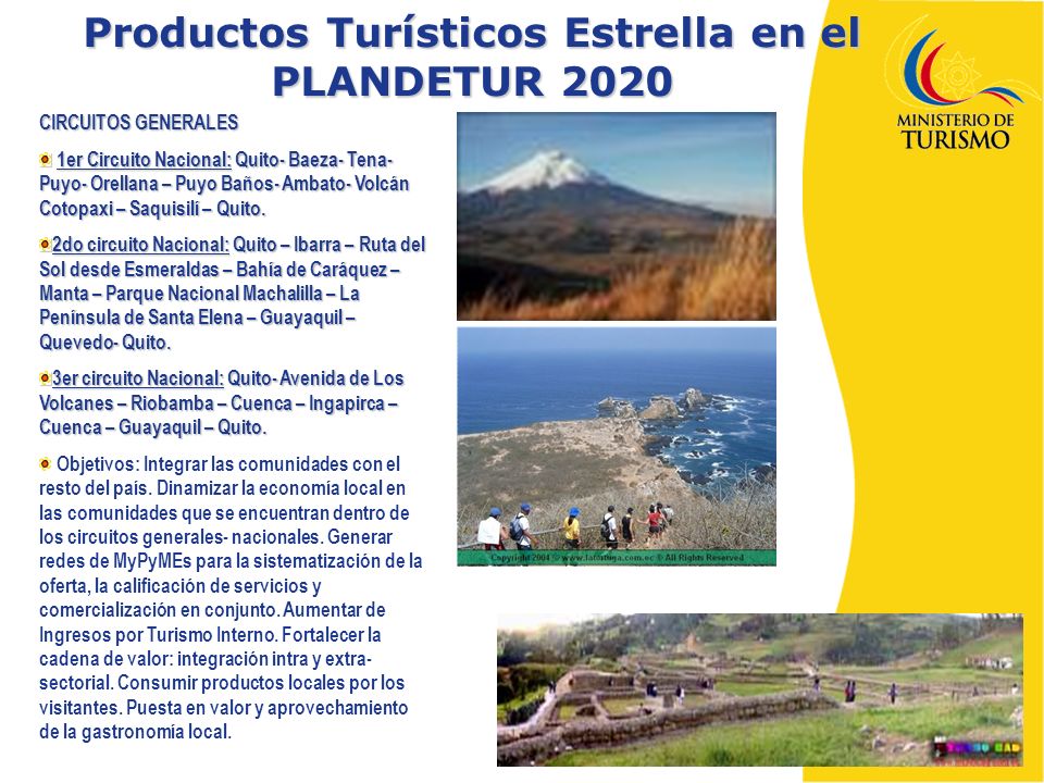 Productos Turísticos Estrella en el PLANDETUR 2020