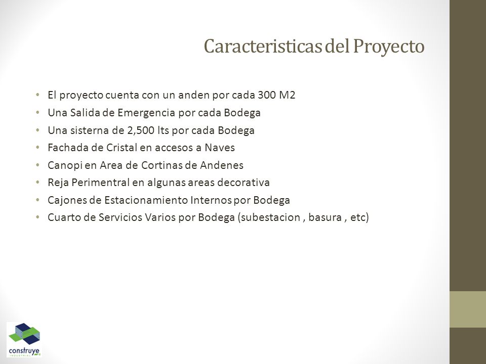 Caracteristicas del Proyecto