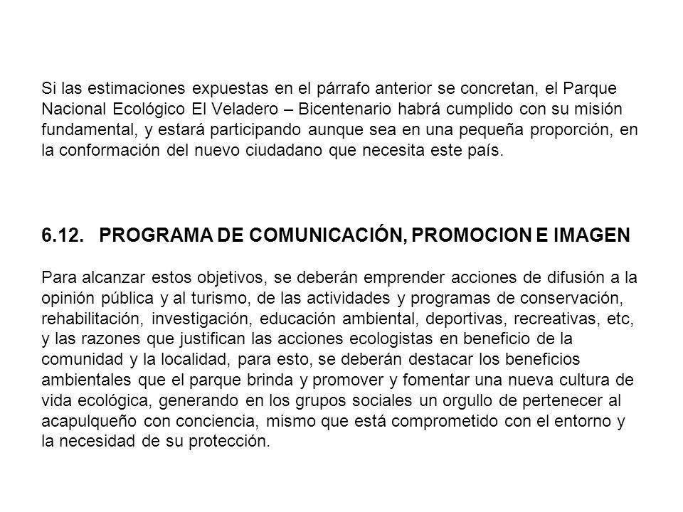 Si las estimaciones expuestas en el párrafo anterior se concretan, el Parque Nacional Ecológico El Veladero – Bicentenario habrá cumplido con su misión fundamental, y estará participando aunque sea en una pequeña proporción, en la conformación del nuevo ciudadano que necesita este país.