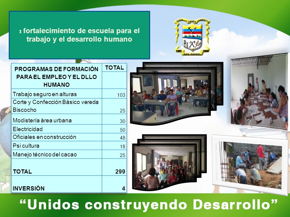 1 fortalecimiento de escuela para el trabajo y el desarrollo humano