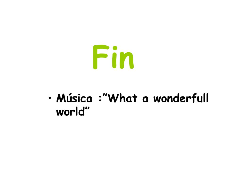 Fin Música : What a wonderfull world
