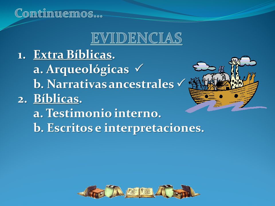 EVIDENCIAS Continuemos… Extra Bíblicas. a. Arqueológicas 