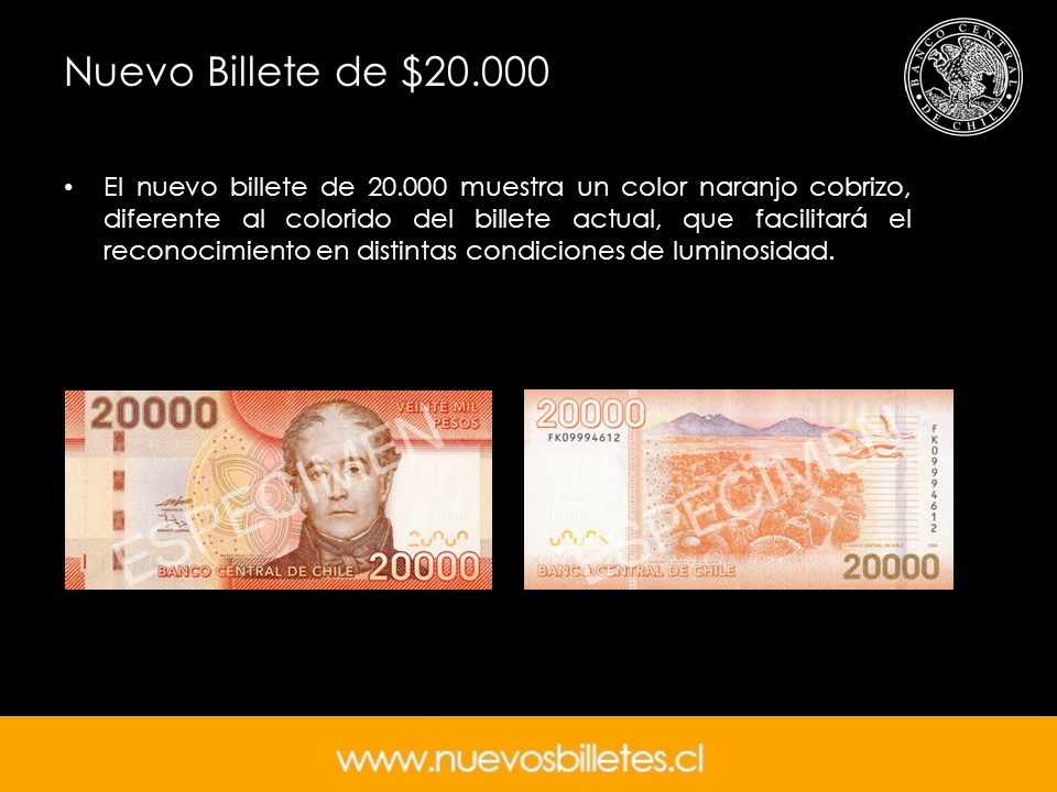 Nuevo Billete de $20.000