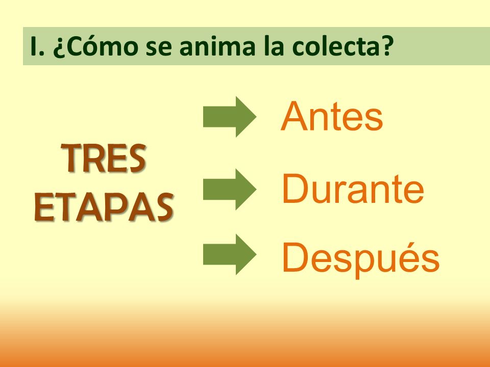 I. ¿Cómo se anima la colecta