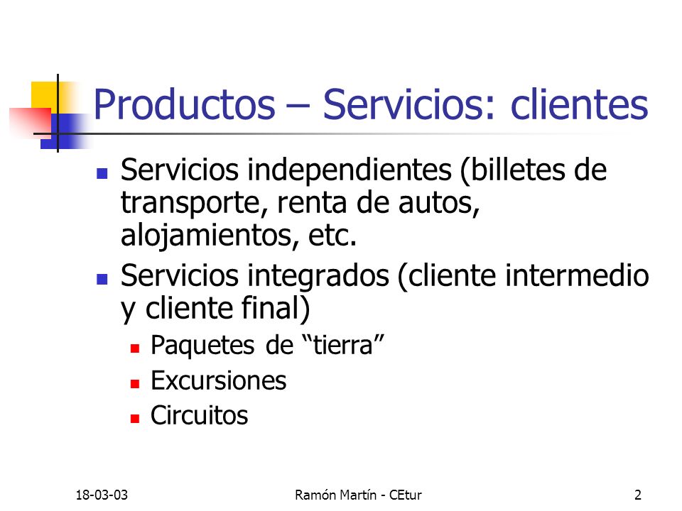 Productos – Servicios: clientes