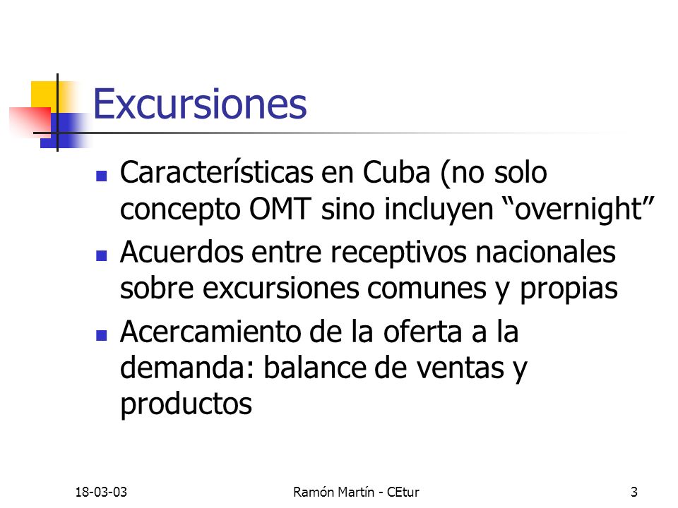 Excursiones Características en Cuba (no solo concepto OMT sino incluyen overnight