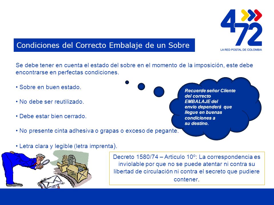 Condiciones del Correcto Embalaje de un Sobre