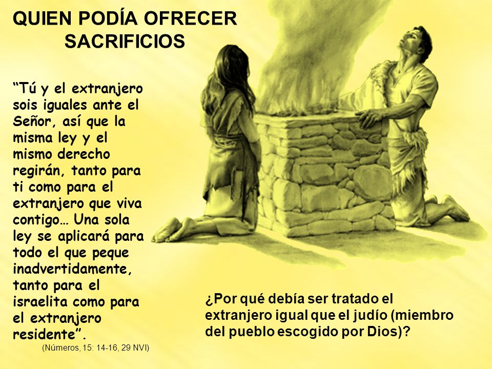 QUIEN PODÍA OFRECER SACRIFICIOS