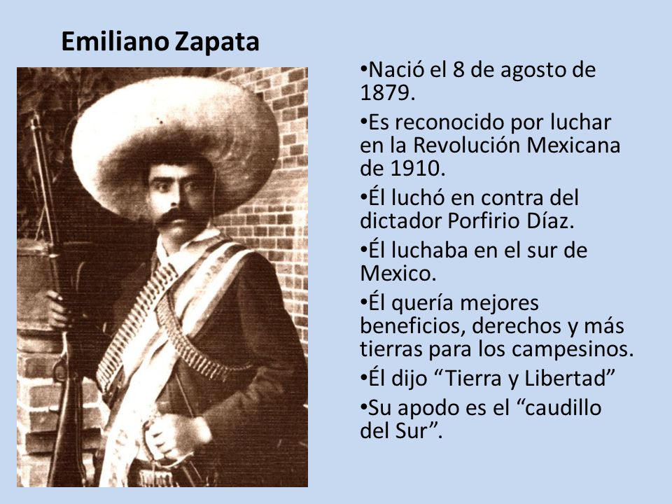 Emiliano Zapata Nació el 8 de agosto de 1879.