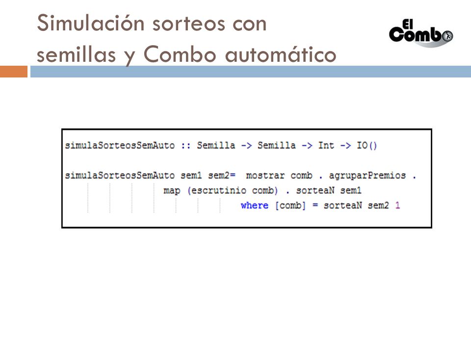 Simulación sorteos con semillas y Combo automático