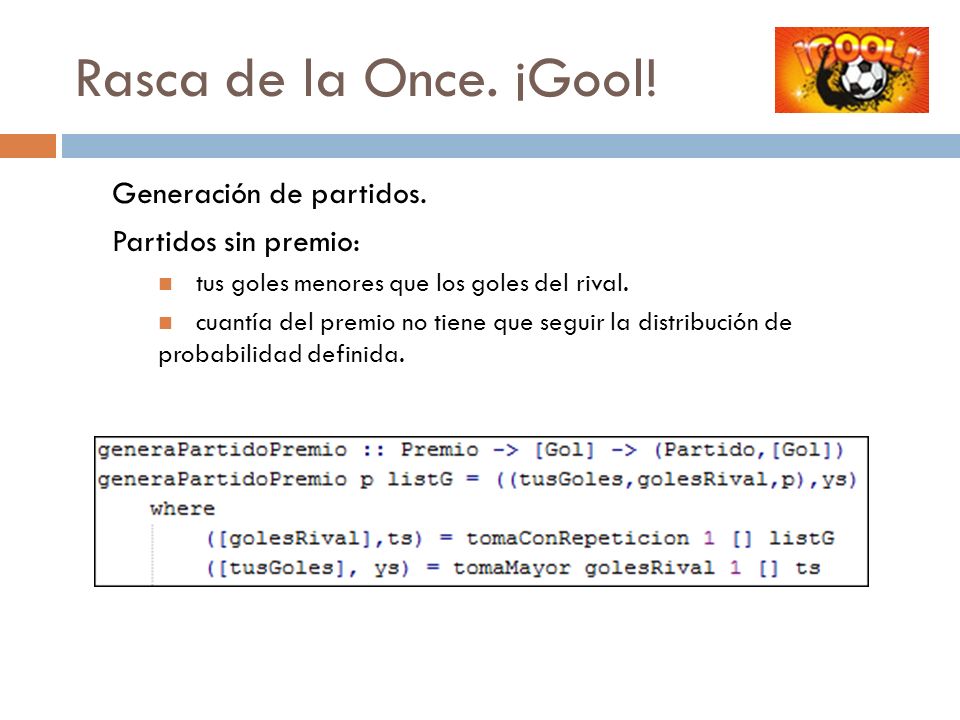 Rasca de la Once. ¡Gool! Generación de partidos. Partidos sin premio: