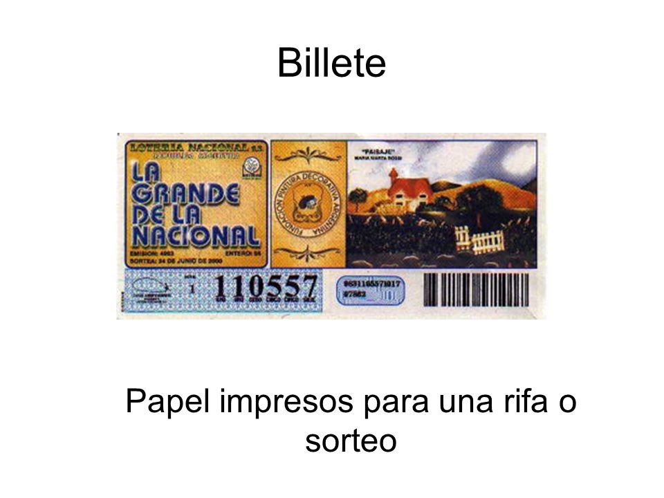 Papel impresos para una rifa o sorteo