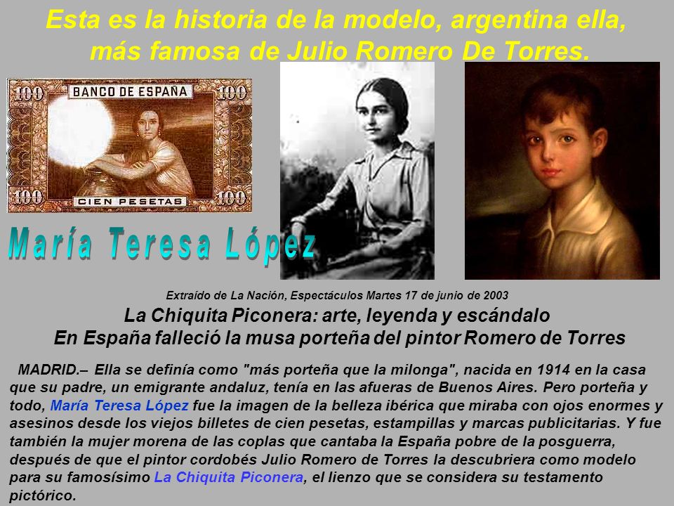 María Teresa López Esta es la historia de la modelo, argentina ella,