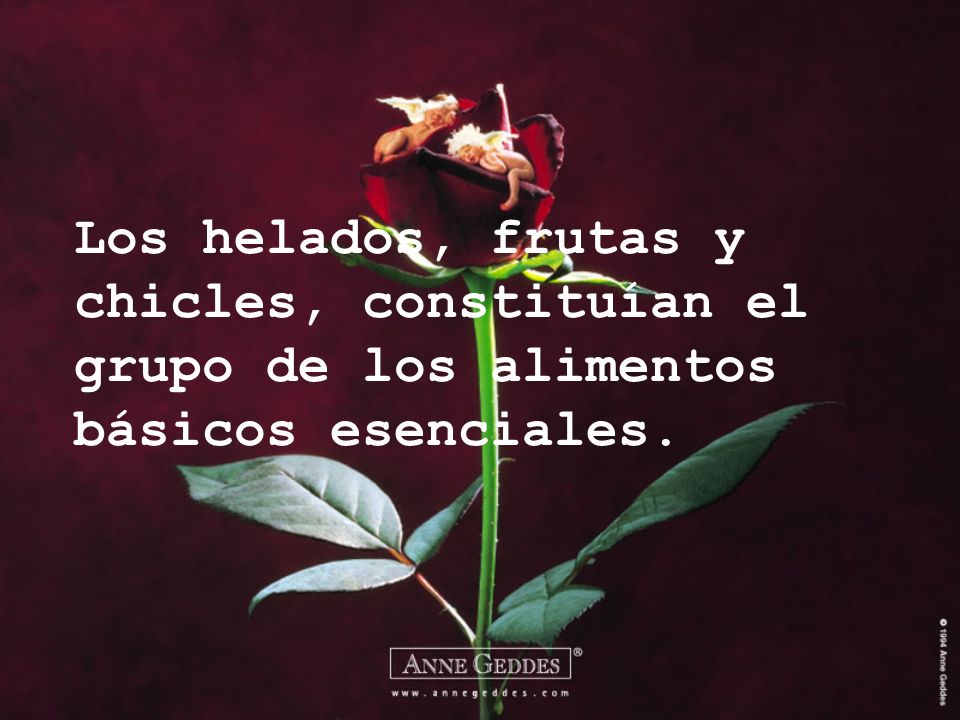Los helados, frutas y chicles, constituían el grupo de los alimentos básicos esenciales.