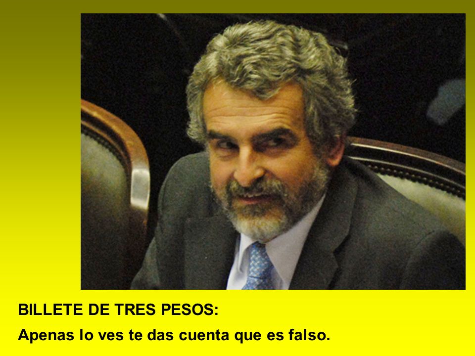 BILLETE DE TRES PESOS: Apenas lo ves te das cuenta que es falso.