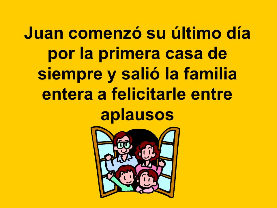Juan comenzó su último día por la primera casa de siempre y salió la familia entera a felicitarle entre aplausos