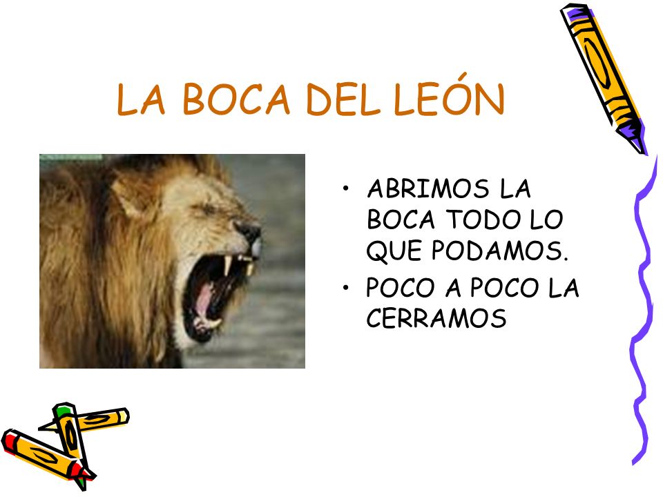 LA BOCA DEL LEÓN ABRIMOS LA BOCA TODO LO QUE PODAMOS.