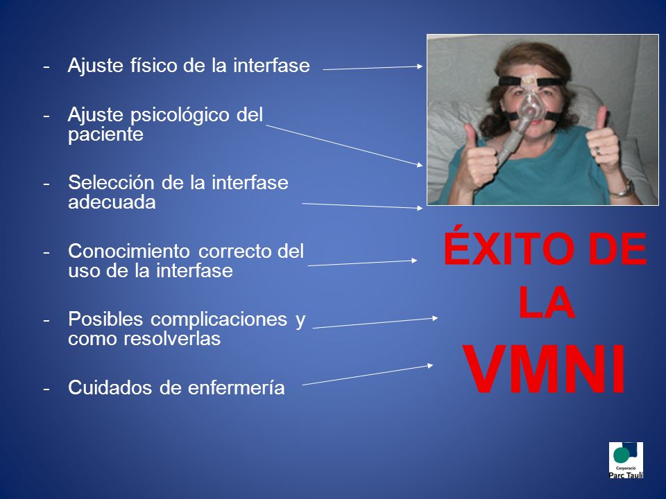 ÉXITO DE LA VMNI Ajuste físico de la interfase