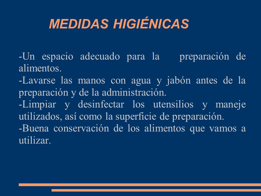 MEDIDAS HIGIÉNICAS -Un espacio adecuado para la preparación de alimentos.