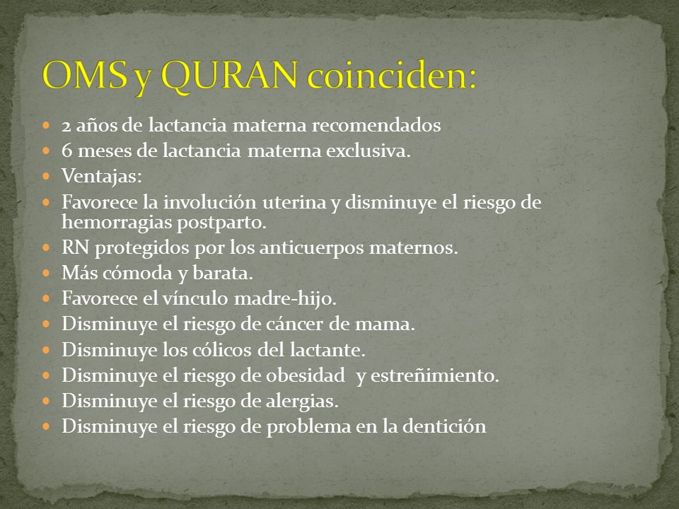 OMS y QURAN coinciden: 2 años de lactancia materna recomendados