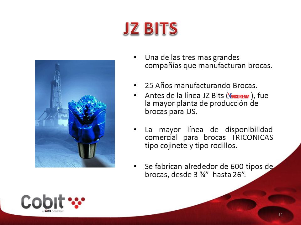 JZ BITS Una de las tres mas grandes compañías que manufacturan brocas.