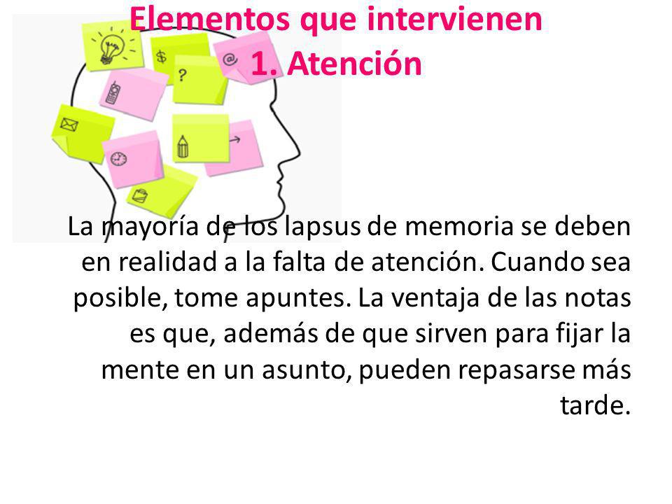 Elementos que intervienen 1. Atención