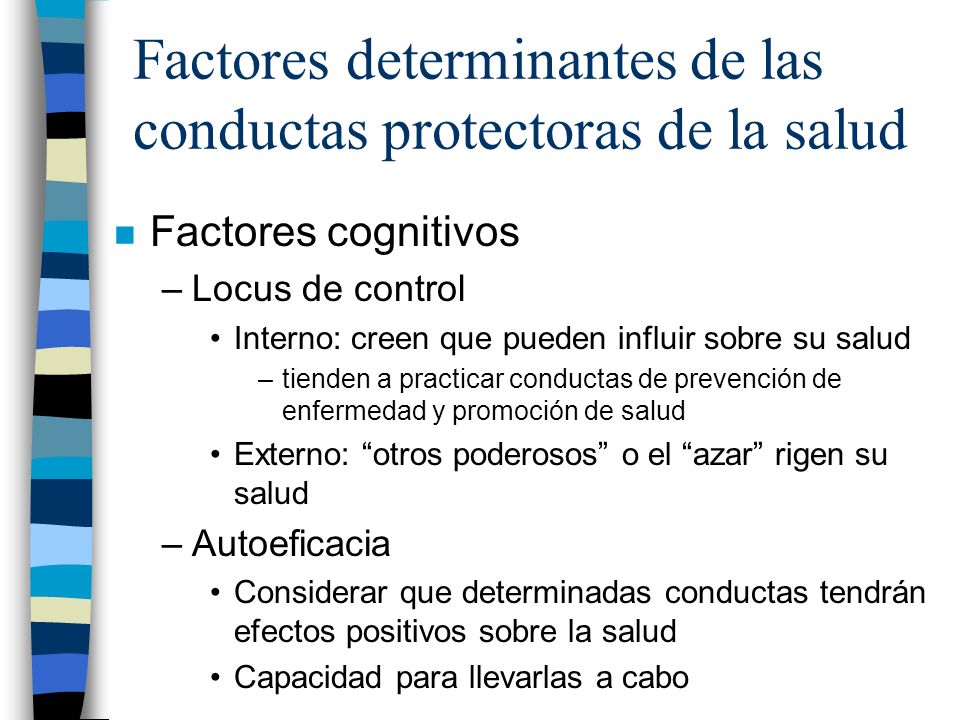 Factores determinantes de las conductas protectoras de la salud