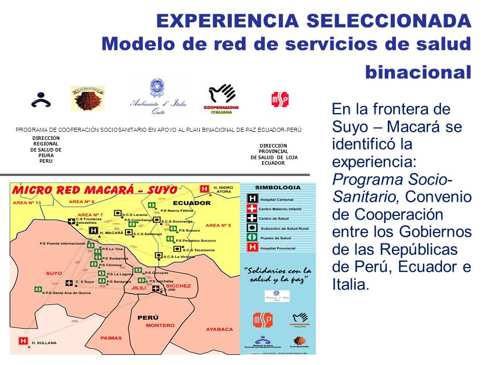 EXPERIENCIA SELECCIONADA Modelo de red de servicios de salud binacional