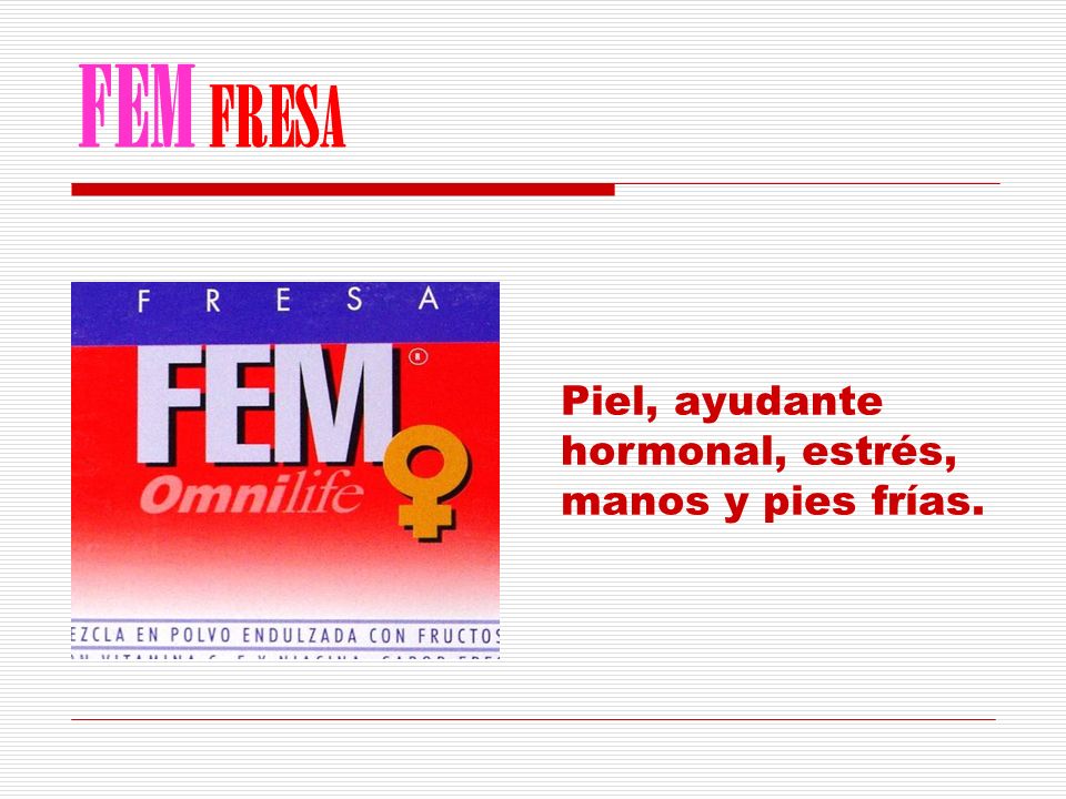 FEM FRESA Piel, ayudante hormonal, estrés, manos y pies frías.