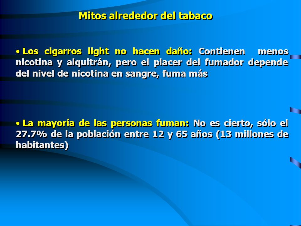 Mitos alrededor del tabaco