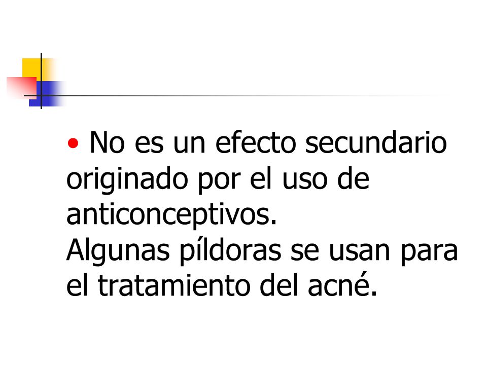 No es un efecto secundario originado por el uso de anticonceptivos