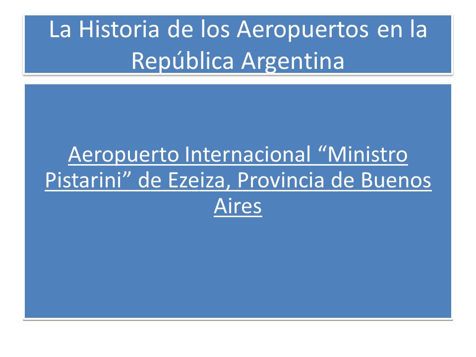 La Historia de los Aeropuertos en la República Argentina