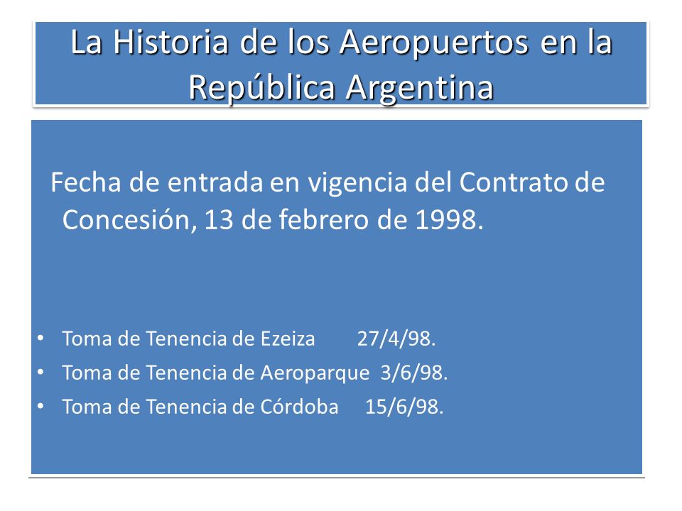 La Historia de los Aeropuertos en la República Argentina
